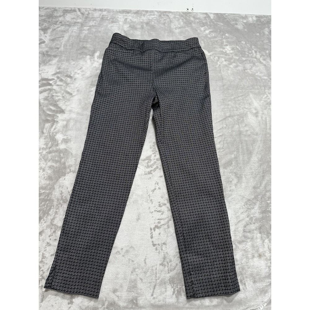 Chico's Pants‎ Women's Size 8R (U.S.) Silver Black Straight Pockets (4) EUC